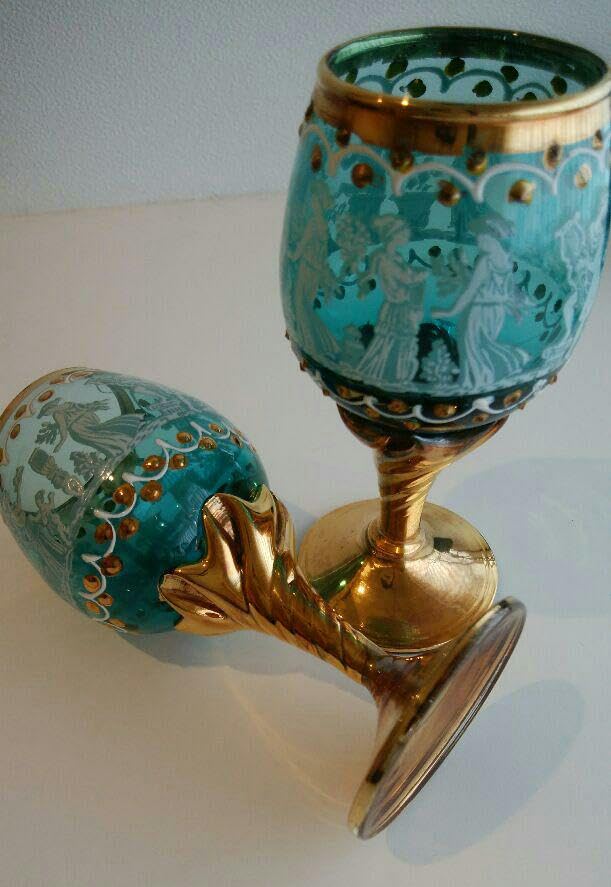 レア　ベネチアングラス　金彩ブルー レア ベネチアングラス 金彩ブルー レアベネチアングラス金彩ブルー